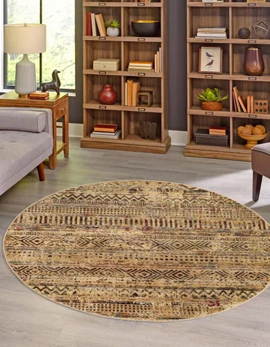 Vista 13 de Unique Loom Saturn Collection Alfombra de área - Relay (Runner 2' 2" x 5' 0", Beige/Gris)