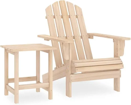 Vista 11 de Garden Chair Outdoor Brown Fir Wood, Chairs, Balcony Furniture Set & Small Patio Table - Ergonomic, Piece, Garden Set, Chairs - 27.4 x 34.1 x 35.2 in