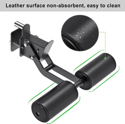 Vista 7 de Nordic Hamstring Curl Attachment for 2"x2" 3"x3" Power Racks Functions as dip bar, belt squat mount and safety spotter arms for home gym strength