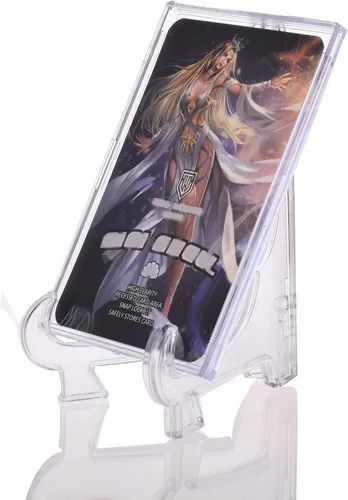 Vista 3 de Fundas para tarjetas coleccionables, 20 unidades, protectores de tarjetas de acrílico duro, ladrillo transparente + 5 soportes de exhibición