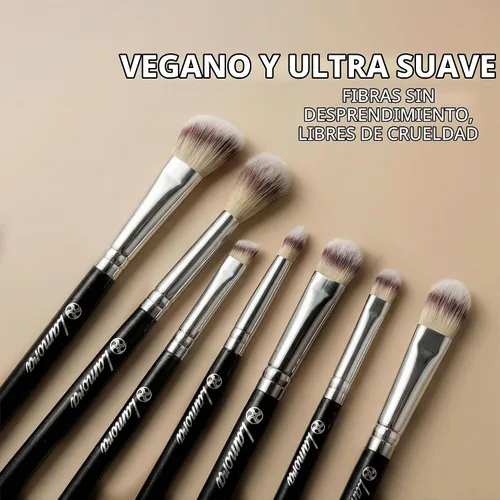 Vista 3 de Lamora Juego de brochas para sombra de ojos, brochas de maquillaje de ojos