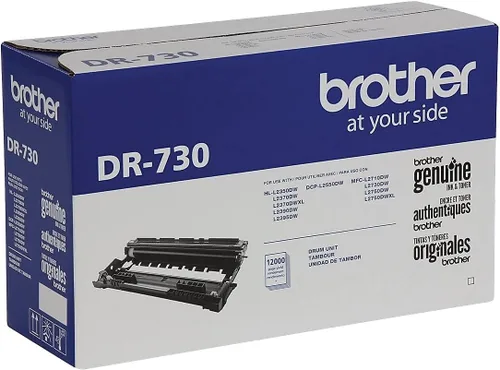 Vista 4 de Unidad de tambor original Brother DR730, integración sin costuras, rendimiento de hasta 12,000 páginas, negro (unidad de tambor, no tóner)