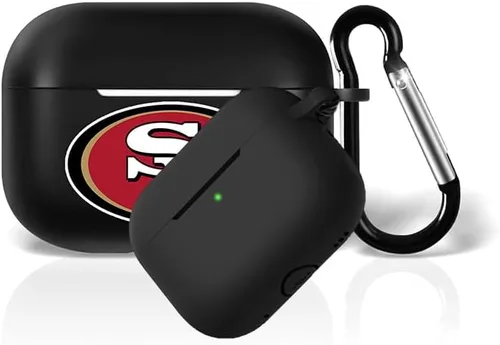 Vista 15 de Funda protectora de silicona para 49ers compatible con AirPods de 1ª/2ª generación, funda de carga, llavero