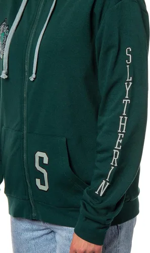 Vista 3 de Bioworld Harry Potter Hogwarts Alumni House Crest - Sudadera ligera con cremallera para mujer