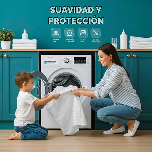 Vista 7 de Utopia Bedding - Protector de colchón de doble cara con parte superior de rizo impermeable y paneles laterales de rizo tamaño Twin XL, funda