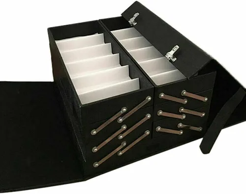 Vista 4 de LOYALHEARTDY 48 ranuras 48 pares de gafas de sol estuche de almacenamiento organizador de gafas de sol maleta organizador de gafas de sol estuche