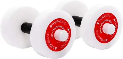 Vista 9 de THERABAND Pesas de agua, mancuernas acuáticas para fitness en la piscina, 2 pesas de espuma con agarre acolchado para aeróbicos acuáticos, terapia