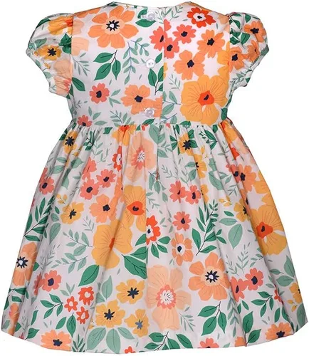 Vista 2 de Bonnie Jean Vestido de Pascua para niña, vestido fruncido floral de primavera para bebés y niñas pequeñas