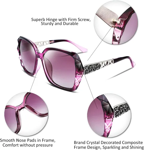 Vista 70 de FEISEDY - gafas de sol polarizadas para mujer, marco compuesto brillante B2289