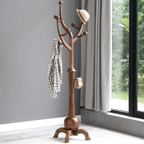 Vista 16 de Perchero de Pie de Madera Resistente con 8 Ganchos, Diseño Único con Aspecto de Rama de Árbol, Perchero de Árbol Premium para Colgar Ropa con Base