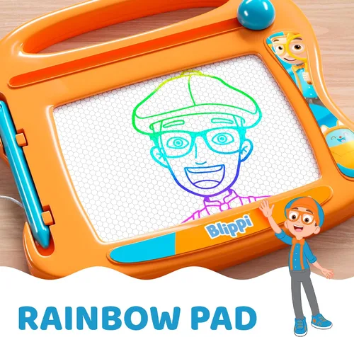 Vista 4 de Lollipop Blippi Pizarra Magnética de Viaje - Una Tableta de Dibujo Portátil para Niños, Completa con Lápiz Magnético y Perilla Borradora, Excelentes