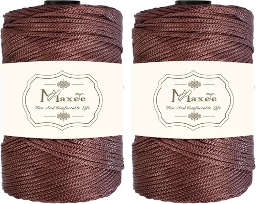 Vista 56 de Cordón de macramé de poliéster de alta calidad de 0.118 in × 218 yardas, 0.118 in, 100% polipropileno, ideal para ganchillo, ganchos de pared