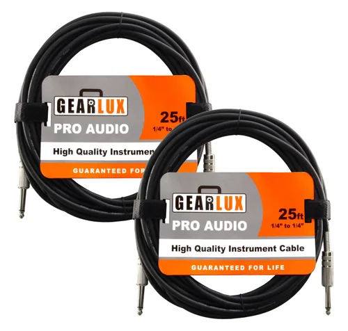 Vista 20 de Gearlux Cable de instrumento/cable de guitarra, 1/4 de pulgada, recto a recto, negro, 6 pies - paquete individual
