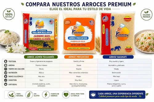 Vista 4 de Yummmy Arroz aromático Basmati Parboiled, Arroz Basmati, 3 libras (48 onzas), certificado Kosher, apto para diabéticos