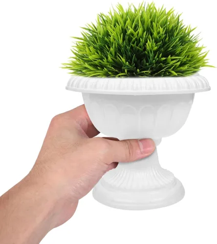 Vista 5 de Cabilock 4 mini macetas romanas decorativas de plástico para bodas, carreteras, pasillos, jardín, patio, uso doméstico, contenedores de plantas