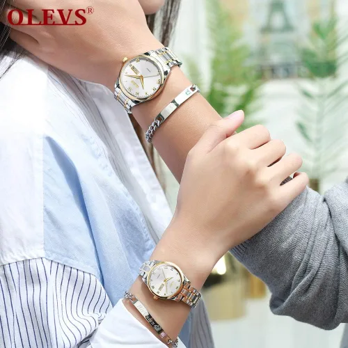 Vista 7 de OLEVS Fashion Watches for Women Waterproof Analog Quartz Wrist Watches for Women Stainless Steel Calendar Watch