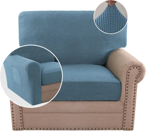 Vista 83 de H.VERSAILTEX Fundas elásticas para sillas de varias piezas, fundas para cojines ajustables para asiento y respaldo