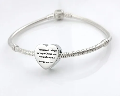 Vista 6 de MUERDOU Dije de corazón, pulsera cristiana con versículo bíblico para oración, fe, religiosa, regalos para mujeres