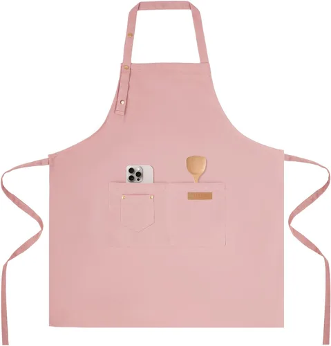 Vista 13 de Tosewever Delantales de Arte para Mujeres Pintura Cerámica Horneado, Delantal de Cocina con Correas de Hebilla para Hombres con Bolsillos para Chef