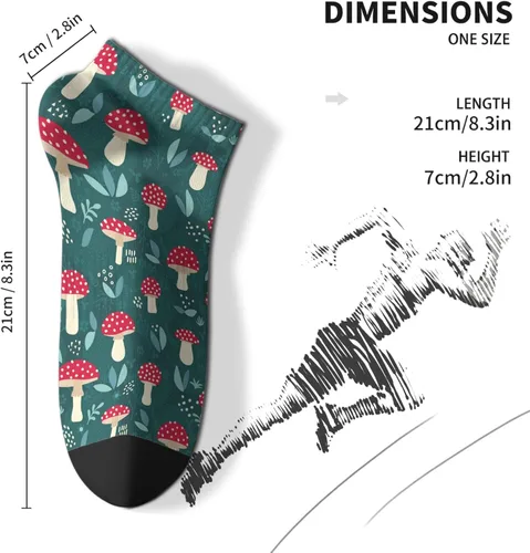 Vista 4 de devor Dress Socks Cotton Men's Sock Ankle Sock Cute Mushrooms Funny Mushrooms Magic Mushrooms Plant Forest Sock