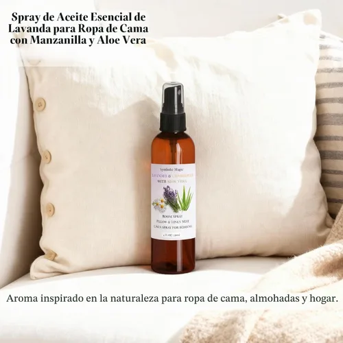 Vista 2 de Symbolic Magic Spray de aceite esencial de lavanda para habitación, espray de lino para ropa de cama, dormir, almohada, cama, aceites