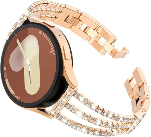 Vista 11 de FULLIFE Compatible with Samsung Galaxy Watch 7 6 5 4 FE Band 40mm 44mm for Women, Jewelry Metal Wristband Strap for Galaxy Watch 6 Classic 4 Classic