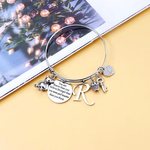 Vista 2 de JRXOO Pulsera inspiradora de regalo de cumpleaños para nieta, hija, sobrina, hermana, Acero inoxidable