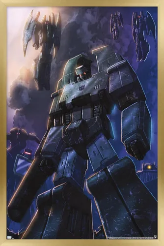 Vista 18 de Trends International Hasbro Transformers - Póster de pared Decepticons, 14.725 x 22.375 pulgadas, versión enmarcada de madera de granero