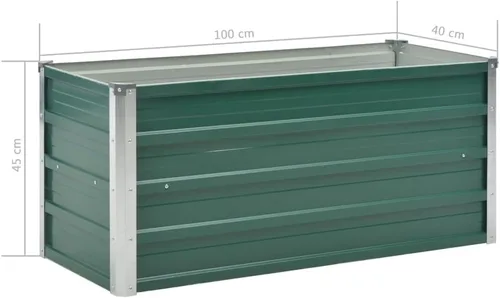 Vista 7 de Jardín elevado de acero galvanizado de 39.4 x 15.7 x 17.7 pulgadas, verde, cama de jardín elevada, macetas al aire libre para jardín de hierbas