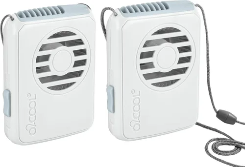 Vista 7 de O2COOL Ventilador de Collar Deluxe, Funciona con Pilas, para Enfriamiento Personal con Correa Ajustable (Negro) Sí