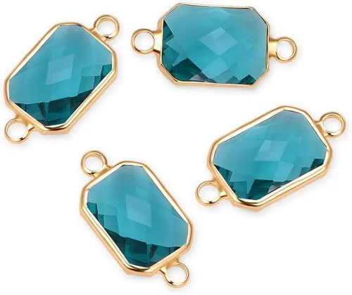 Vista 15 de Adabele 5pcs grado A abril diamante claro piedra natal conector rectángulo de corte radiante enlace 0.551 in plateado plata cristal Rhinestone Bead