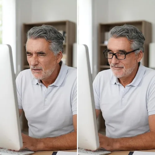 Vista 2 de (Debe comprar ambos ojos) Negro Ojo Izquierdo +0.00 Gafas de lectura con diferente fuerza para cada ojo Negro