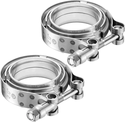 Vista 16 de Abrazadera de banda en V de 2,0 pulgadas con brida macho hembra universal 304 acero inoxidable para coche 1PC