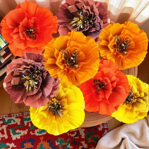 Vista 3 de Decoraciones de fiesta de cumpleaños de otoño/Decoraciones de Acción de Gracias/Granate, naranja, amarillo, decoración de despedida de soltera
