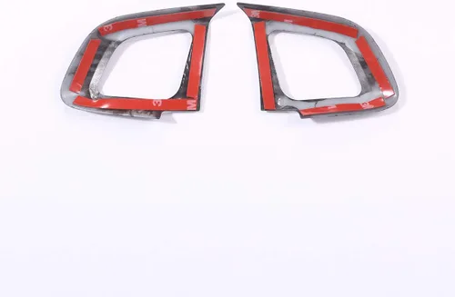 Vista 7 de Marco de botón de volante de coche estilo fibra de carbono ABS para Land Rover Range Rover Evoque 2012-2017 modificación interior del coche