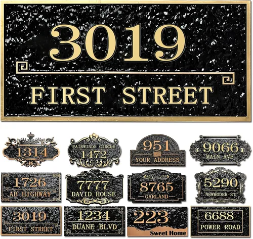 Vista 33 de Placa personalizada de dirección de casa, letrero de dirección de nombre de calle personalizado para números de casa, placa para buzón de garaje