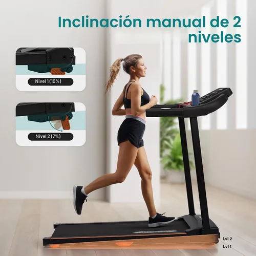Vista 6 de SereneLife Treadmill with Incline & Handle Bars Compact Portable Walking Pad & Treadmill for Home/Apartment Wide Running Belt 40" x 16" Negro