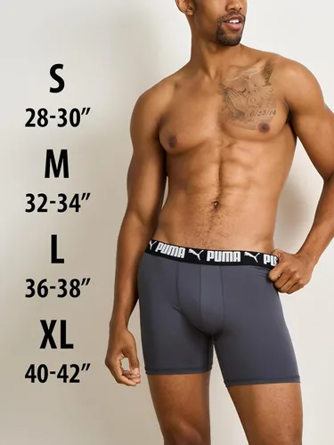 Vista 6 de PUMA Paquete de 5 calzoncillos tipo bóxer Performance para hombre Azul marino/rojo/negro