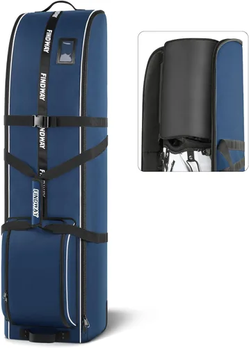 Vista 9 de findway Bolsa de viaje de golf para aerolíneas 900D resistente Oxford Golf Funda de viaje con ruedas, funda de viaje de golf con forro protector