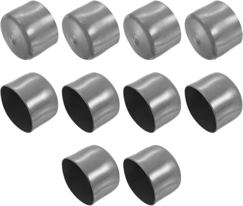 Vista 162 de uxcell 10 tapas de goma para extremos de 0.591 in de identificación, tapa de extremo redondo, protectores de rosca de tornillo, color negro