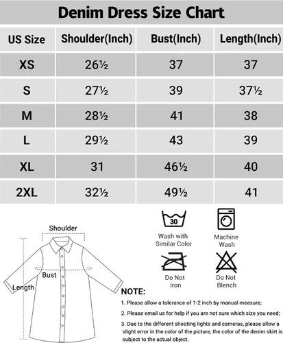 Vista 7 de KDF Vestido camisero de mezclilla para mujer, vestido de mezclilla para mujer con bolsillos, vestidos camiseros con botones para mujer, verano 2023