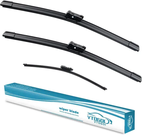 Vista 17 de VTOGOI® Juego de limpiaparabrisas de repuesto para Toyota FJ Cruiser 2007-2014, juego de limpiaparabrisas delanteros y traseros de calidad original