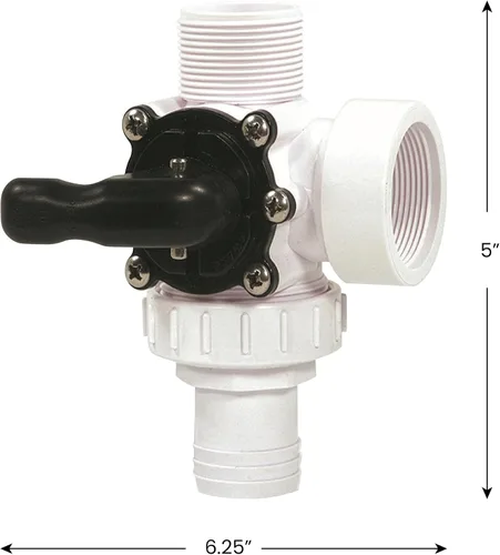 Vista 5 de HydroTools - Válvula de bola estándar de 3 vías para piscina y spa, 6.25 pulgadas