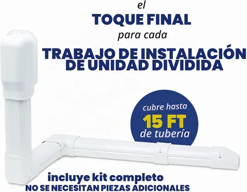 Vista 3 de Sealproof Kit de cubierta de línea de CA mini dividida, kit decorativo de PVC de grado profesional blanco de 3 pulgadas que proporciona cobertura