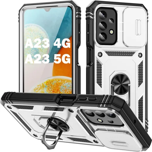 Vista 62 de PASNEW Funda militar para iPhone 13 Pro Max, cubierta de cámara deslizante y soporte de anillo de metal de 360°, carcasa rígida multicapa resistente