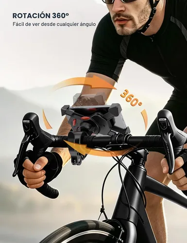 Vista 5 de Grefay Soporte para teléfono de bicicleta, soporte de teléfono para motocicleta con abrazadera de manillar para bicicleta, adecuado con iPhone 16 15