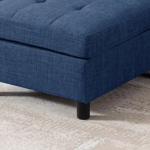 Vista 7 de Sofá modular de 55 pulgadas con otomana móvil, sofá de 2 asientos para espacios pequeños, sofá de nube en forma de L, sofá modular pequeño para sala