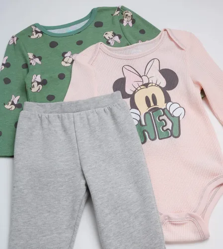 Vista 3 de Disney Conjunto deportivo de 3 piezas camiseta de manga larga pantalón de forro polar Minnie Mouse Winnie the Pooh 0-4T