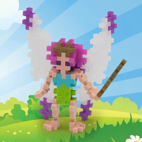 Vista 2 de PLUS PLUS Fairy - Juego de bloques de construcción de figuras 3D, mini piezas de rompecabezas entrelazadas, juguetes divertidos para niños