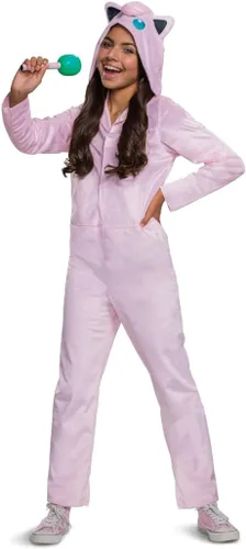 Vista 2 de Disfraz de Jigglypuff de Pokémon para niños, mono con capucha oficial de Pokémon con micrófono
